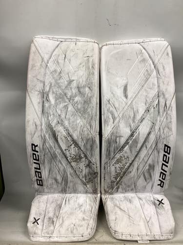Used Bauer VAPOR X5 PRO PADS Goalie Leg Pads Senior White 33" 11851-S000052743