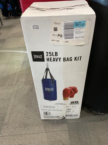 Used Everlast 25LB HEAVY BAG KIT Boxing Heavy Bag Black 40 lb 11614-S000244551