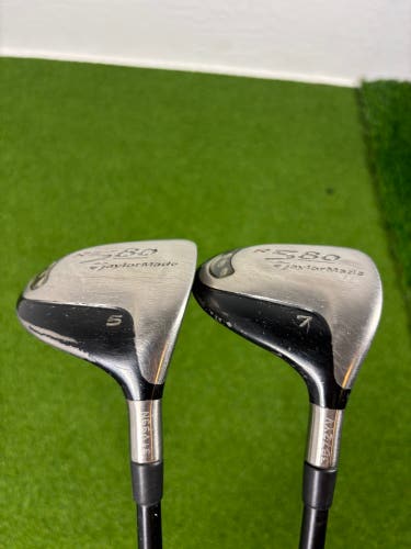 TaylorMade R580 Titanium 5 7 Wood Set MAS2 60 Regular Flex Graphite RH