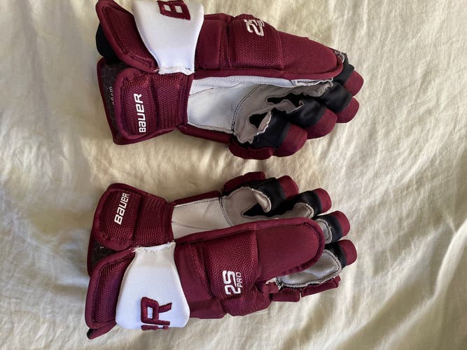 Bauer Supreme 2S Pro Stock Gloves 14" Colorado Avalanche Quebec Nordiques Colorway