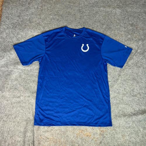 Indianapolis Colts Mens Shirt Large Blue White Tee T Football NFL Logo Everyday