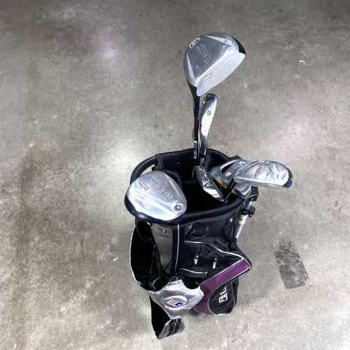 U.S. Kids WT-15 Club Set Driver 3W 4H 6 & 8 PW Putter 54" Purple Junior RH +Bag