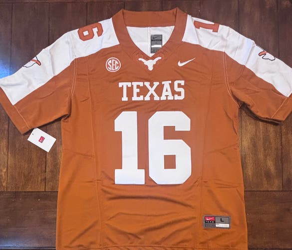 Arch Manning #16 Texas Longhorns Jersey, Stitched Large NWT Orange/white NWT