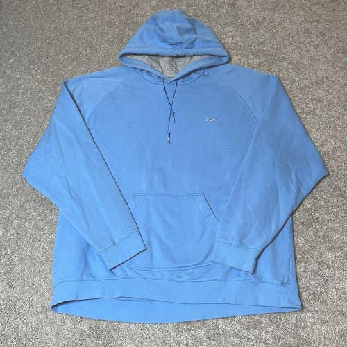 Vintage Y2K Nike Swoosh Hoodie Sweatshirt Sky Baby Light Blue Mens Size XXL