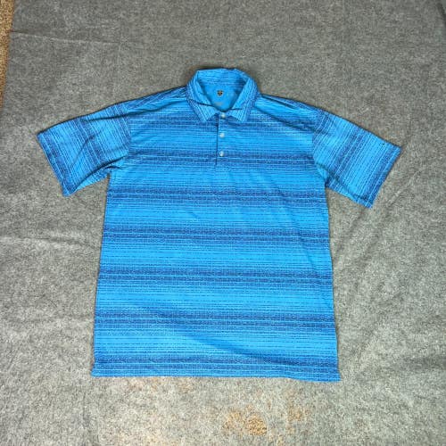Nike Mens Polo Shirt Extra Large Golf Blue Striped Sports Swoosh Performance Top
