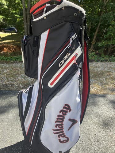 Callaway Org 14 Cart Bag, Black, White & Red, Excellent Condition