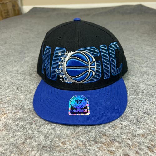 Orlando Magic Men Hat Cap Snapback Black Blue Basketball Hardwood Classics Retro