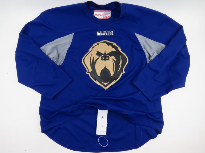 CCM Newfoundland Growlers ECHL Pro Stock Practice Worn Hockey Jersey Blue 58
