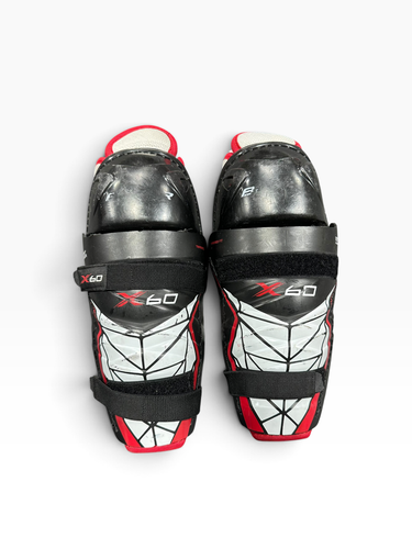 Used Bauer X60 Junior Shin Guards Black 10" 11375-S000382540