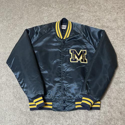 Vintage Chalk Line Michigan Satin Jacket Mens Size Medium Spellout Rare