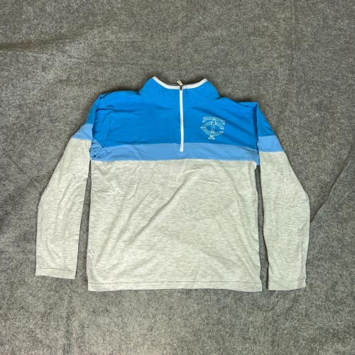 Minnesota Twins Mens Pullover Medium Blue Gray 1/4 Zip Baseball Shirt MLB Sport