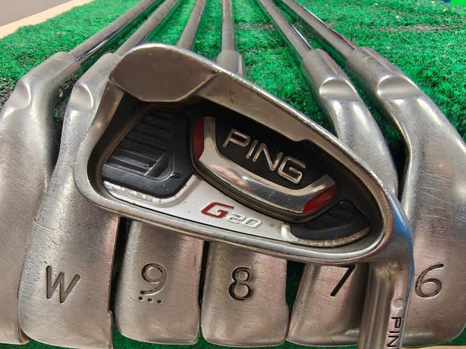Ping G15 White Dot Iron Set 5-PW,SW Steel Shaft Stiff Flex CFS Matching Serial #