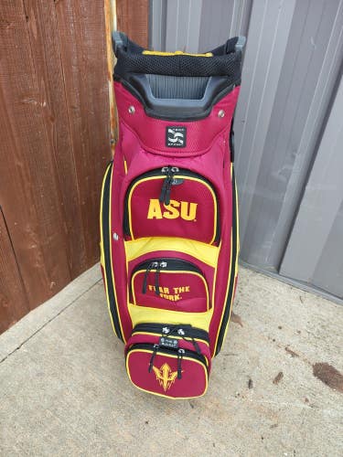 Team Effort Arizona State Sundevils Bucket Cart Bag 14 Way Divider w Raincover