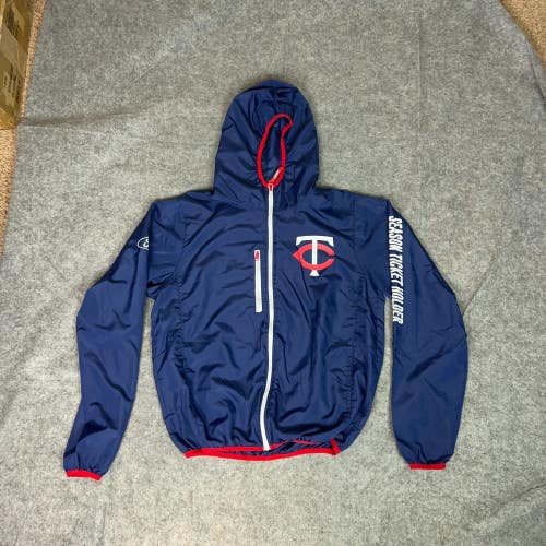 Minnesota Twins Mens Jacket Medium Blue Red Lightweight Baseball MLB Logo Sports