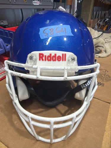 USED RIDDELL SPEED ICON ADULT HELMET - LARGE - ROYAL BLUE METALLIC