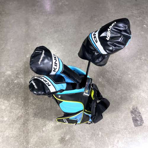 Cobra King JR Club Set Driver 3W 4H 7 & 9 SW Putter King JR Junior RH HC +Bag