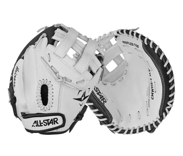 New ALL-STAR 32.5IN RHT FASTPITCH CATCHER MITT HEIRESS SERIES 11834-ASTCMW-H-Y-RHT-WH