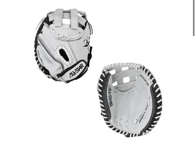 New ALL-STAR 34IN LHT FASTPITCH CATCHER MITT FUTURE STAR SERIES 11834-ASTCMW-FS-A-LHT-WH