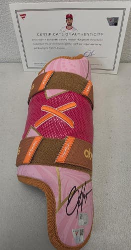 Phillies BRYCE HARPER Signed Game Used "PINK" Leg Guard 2026 Season FANATICS