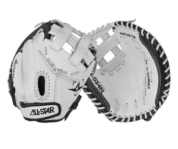 New ALL-STAR 34IN RHT FASTPITCH CATCHER MITT HEIRESS SERIES 11834-ASTCMW-H-A-RHT-WH