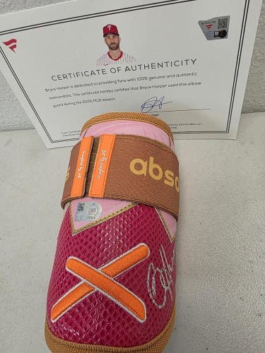 Phillies BRYCE HARPER Signed Game Used "PINK" Elbow Guard 2026 Season FANATICS