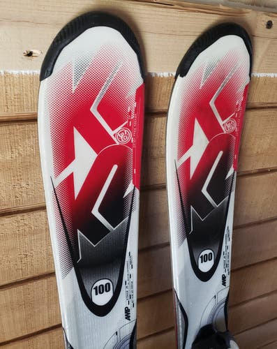KIDS 100cm Skis K2 AMP STRIKE w/MARKER MOD 4.5 BINDINGS *USED* CLEANED*
