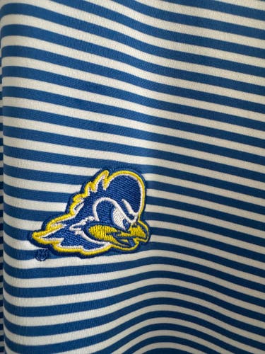 Vineyard Vines Delaware Blue Hens Men's Striped Performance Polo Shirt - Blue/White Sz L