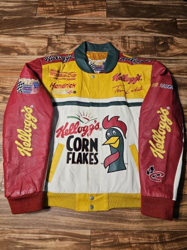 Vintage Terry Labonte Kelloggs Nascar Leather Jeff Hamilton Nascar Jacket Size L