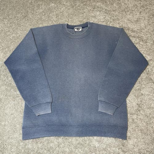 Vintage Lee Heavyweight Blank Plain Crewneck Mens L Sweatshirt WORLDS BEST FADER