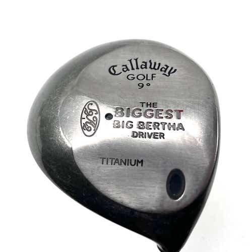 Callaway Biggest Big Bertha Driver 9* Rapport Cirrus Tour Stiff Graphite Mens RH