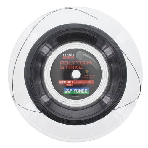 YONEX Poly Tour Strike Tennis String Reel, 16g Black