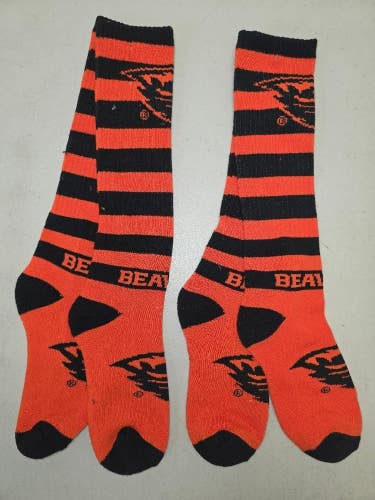 ST4 Mens NCAA OREGON STATE BEAVERS Crew Socks Lot of 2 Pair MEDIUM New