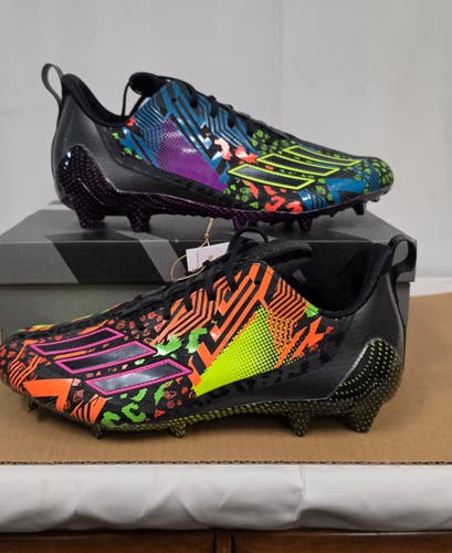 adidas Adizero 12.0 Low Mismatch Football Cleats - Black/Multi (IG9569) - Men's Size [13.5] - NIB