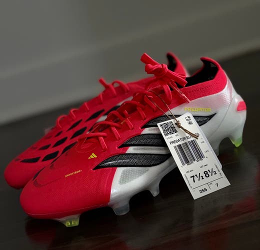 Adidas Predator 26 Elite FG Soccer Cleats Lucid Red White Men’s Size 7.5 *NEW*