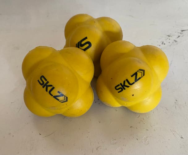 SKLZ Reaction Ball Trainer for Baseball Agility, Yellow Rubber, Set of 3