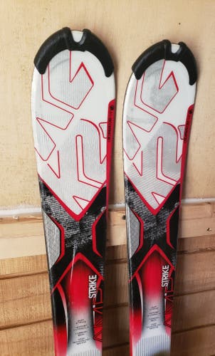 124cm BOYS USED SKIS K2 AMP Strike w/NEW JR. MARKER 7.0 BINDINGS/ CLEANED* INTERMEDIATE LEVEL
