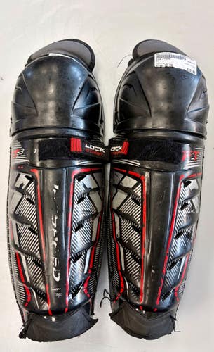 Used CCM FT370 Junior Shin Guards Black 12" 11860-C000316277