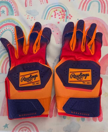 YL Rawlings Workhorse Funburst Batting Gloves NWOT