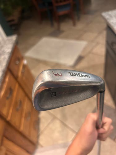 Men's 2002 Wilson Deep Red Right Handed Iron Set Stiff Flex (9 Clubs) #3 - #9, PW, GW (Used)