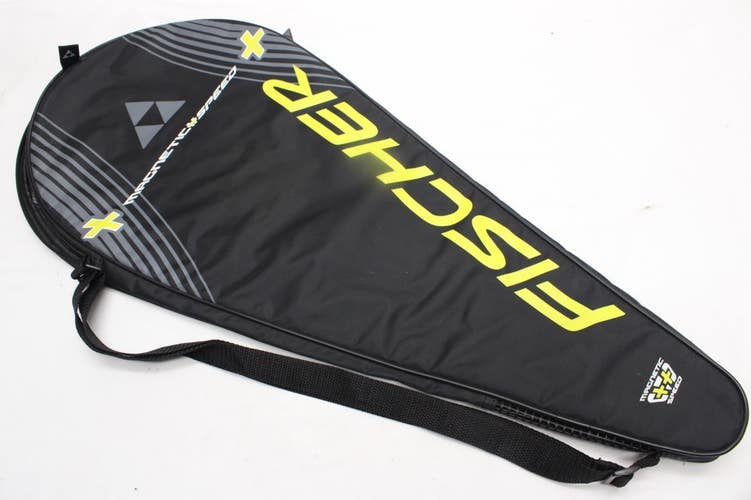 FISCHER "MAGNETIC SPEED" SINGLE ZIPPERED TENNIS RACQUET COVER WITH STRAP