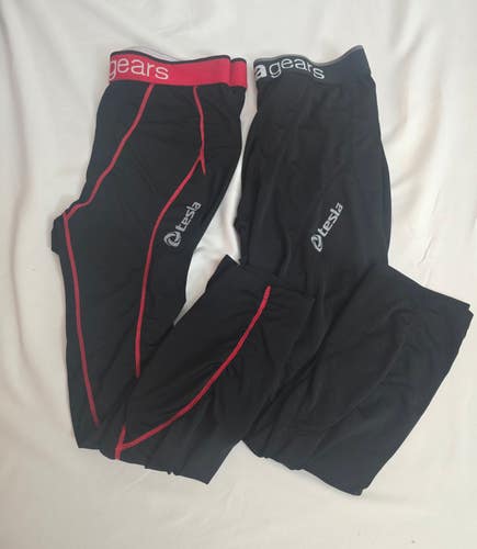 Lot of 2 Tesla Gears Men's 3/4 Capri Compression Pants / Base Layer Tights - Medium