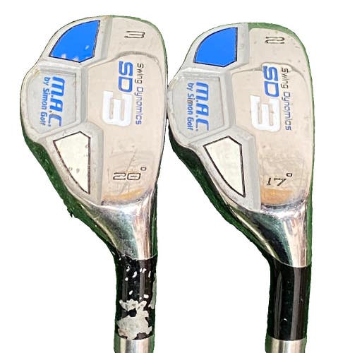 Simon Golf M.A.C. SD3 Hybrid Set 2h 17*, 3h 20* RH Senior Graphite Arthri Grips