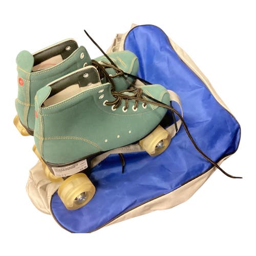 Used SKATES Senior Roller Quad Skates Turquoise Senior 8 11846-S000110893