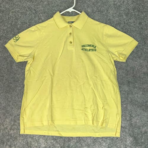 Skidmore Thoroughbreds Womens Shirt Medium Gold Green Polo NCAA Athletics Top