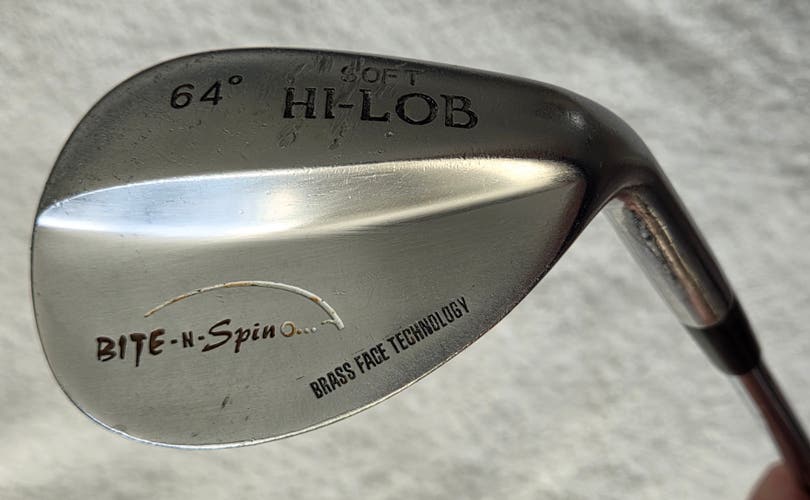Bite-N-Spin Brass Face Soft Hi-Lob Wedge 64° RH; Steel Shaft
