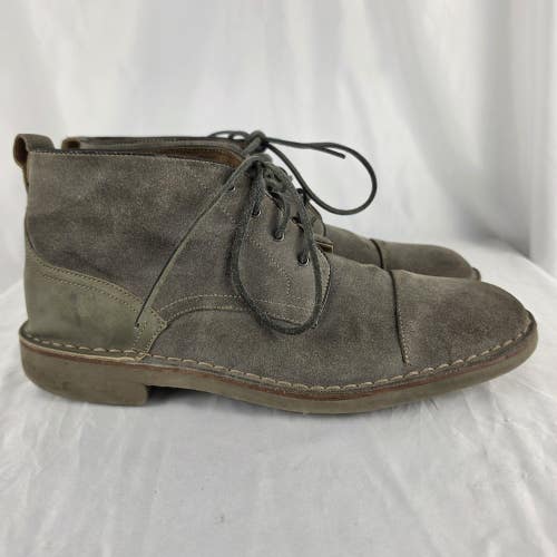 John Varvatos Star USA Chukka Boots Mens Gray Suede Leather Lace Ankle Size 10.5