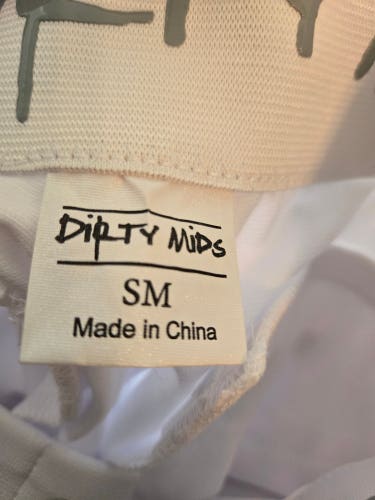 White Men's Small Dirty Mids Game Pants