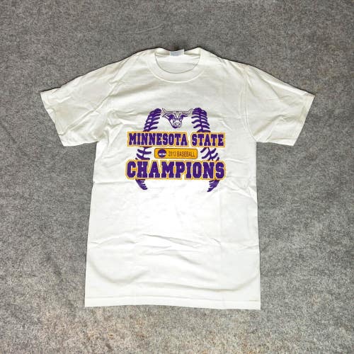 Minnesota State Mavericks Mens Shirt Small White Tee T 2013 Baseball Champions