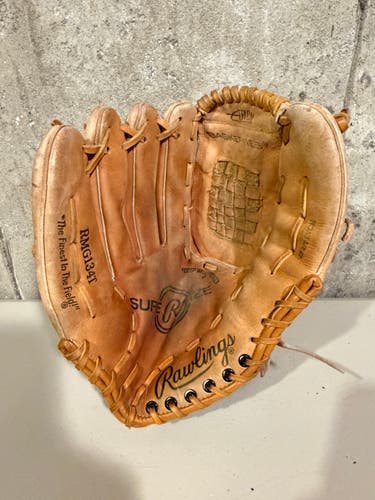 Vintage Rawlings RMG134T Super R Baseball Glove Basket Web Tan LHT
