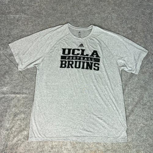 UCLA Bruins Mens Shirt 2XL XXL Gray Black Tee T Adidas University Football NCAA